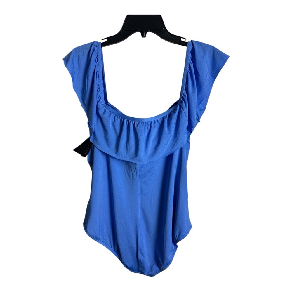 NWT Jantzen Off the Shoulder Cornflower Blue One Piece Bathing Suit Size 14 - Picture 4 of 13